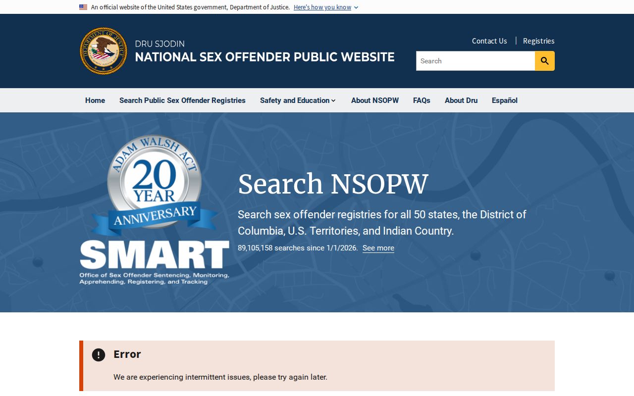 Cayuga County sex offender check using the national NSOPW search