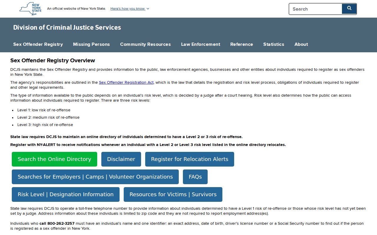 Cayuga County sex offender registry search overview